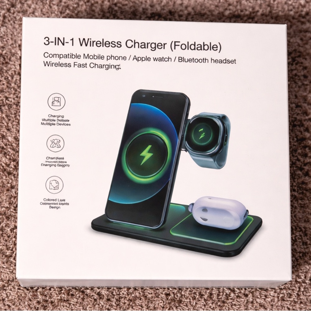 3-in-1 Charger Foldable (Compatible to type C port)